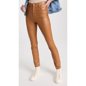 Mother High Waisted Brown Faux Leather 'Rail' Pants Size 25